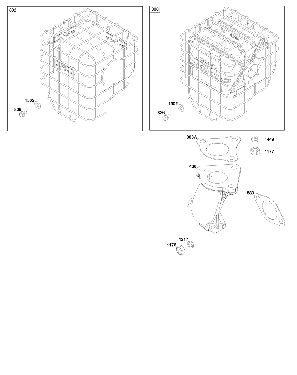 Exhaust Group Diagram and Parts List for 25V337-0030-F1 200000 - 399999 Briggs and Stratton Engine